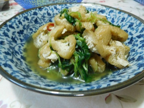 つまみ菜と揚げ煮