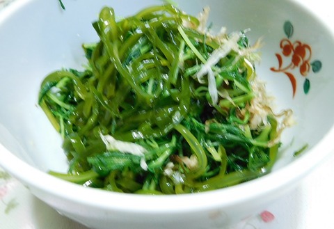 おかひじきと切り昆布のポン酢あえ