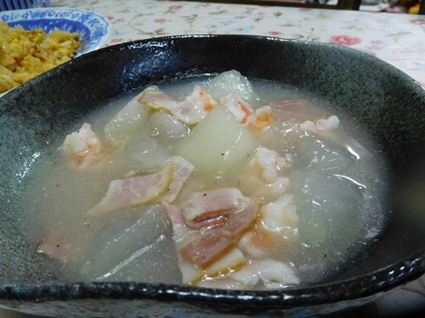 冬瓜とエビの葛煮