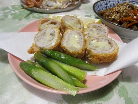 豚肉のゆりねチーズロール
