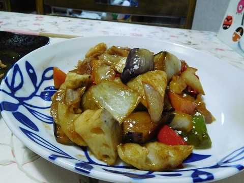 野菜の黒酢炒め
