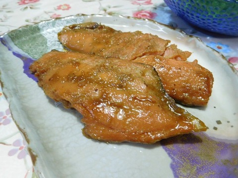 生鮭の醤油漬け焼き