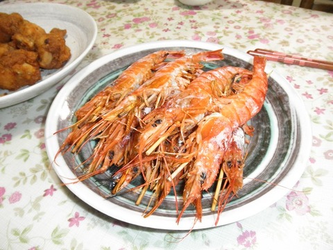 ピンク海老の塩焼き