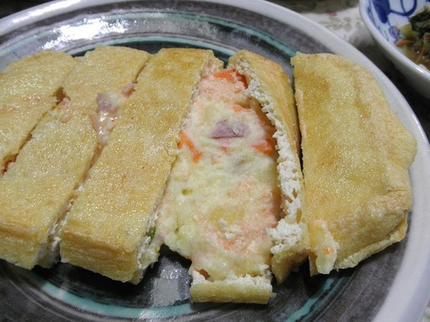 油揚げチーズ明太やき