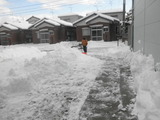 除雪に参加した中国人青年