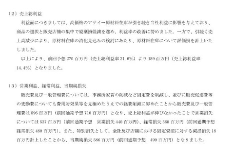 フルッタフルッタぎりぎりのこった、債務超過を寸止め回避