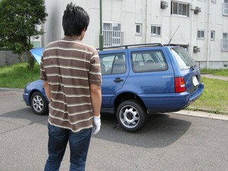交換作業中