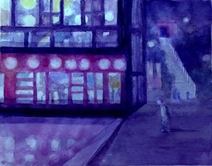 223温泉街の灯