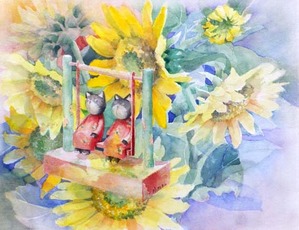 249晩夏の向日葵-1-2