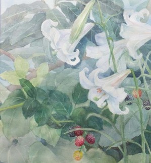 247百合の花とブラックベリーと-1