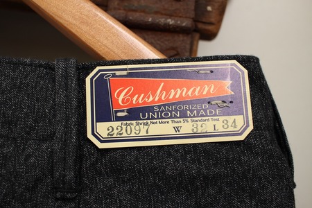 BLACK CHAMBRAY TROUSERS (TIGHT STRAIGHT)