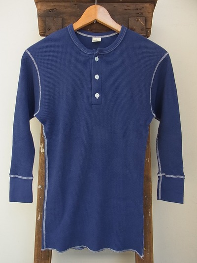HENLEY NECK THERMAL 3/4 SLEEVE SHIRT