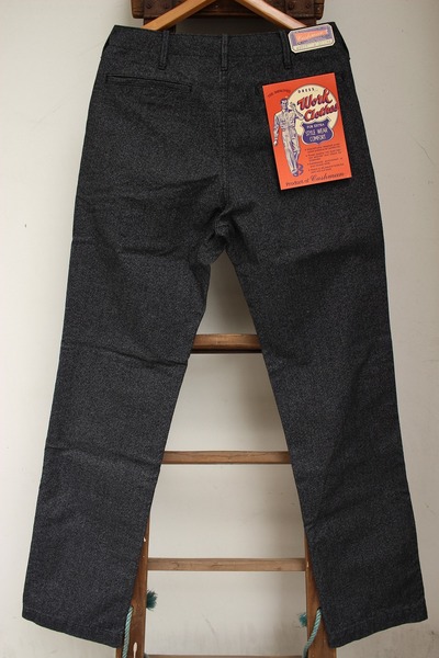 BLACK CHAMBRAY TROUSERS (TIGHT STRAIGHT)
