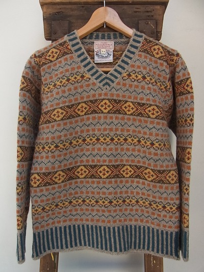 PRINCE OF WALES TYPE FAIR ISLE V NECK