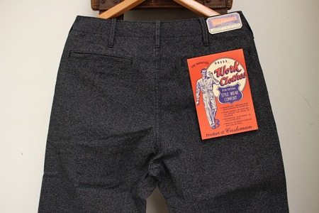 BLACK CHAMBRAY TROUSERS (TIGHT STRAIGHT)