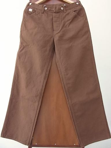 クッシュマン　ブラウンオーバーオール Cushman】BROWN DUCK WAIST OVERALLS (with Front Hook) : McFly