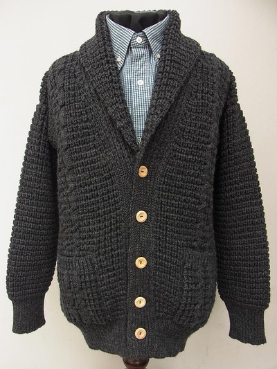 SHAWL COLLAR CARDIGAN (POPCORN&CABLE)