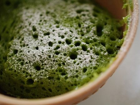 5分で抹茶と塩麹のレンジケーキ(栗入り)01
