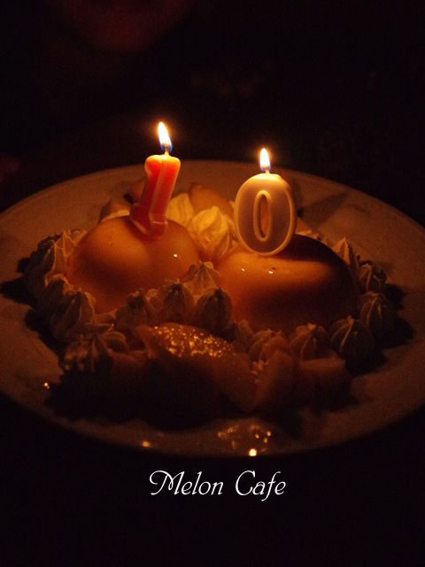 ハッピーバースデーのプリンケーキ201508