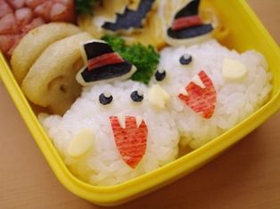 ハロウィン仲良しオバケのキャラ弁当05