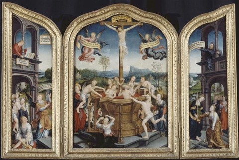 1470-après 1534) Triptyque du Bain mystique