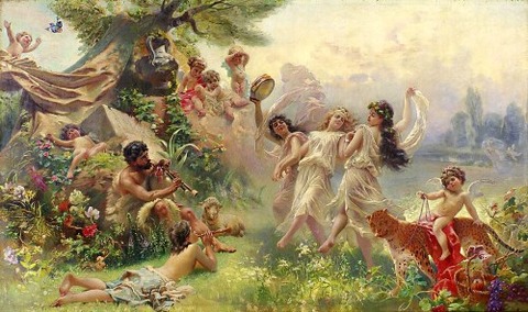 Happy Arcadia by Konstantin Makovsky 1839-1915