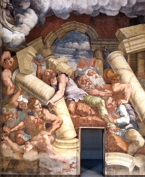 Fresco on the north wall  detail by Giulio Romano, 1532-1534
