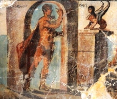 Fresco depicting Oedipus and the Sphinx