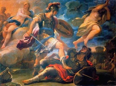 Luca Giordano Aeneas and Turnus 17th