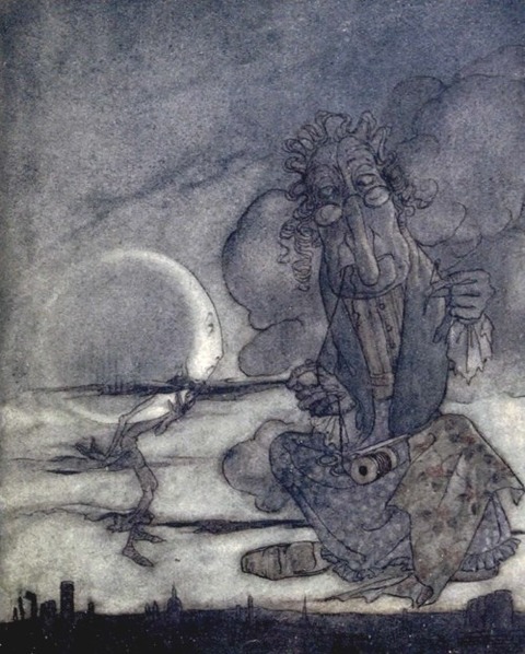 The Moon and her Mother – Aesop’s Fables  Arthur Rackham