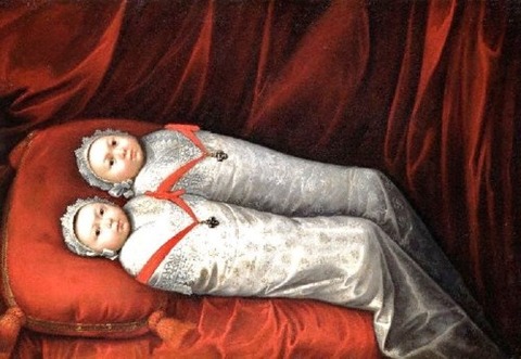 1700s Unknown artist, Twins wearing Crosses