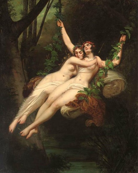 Sappho and Ariadne by French School  19th