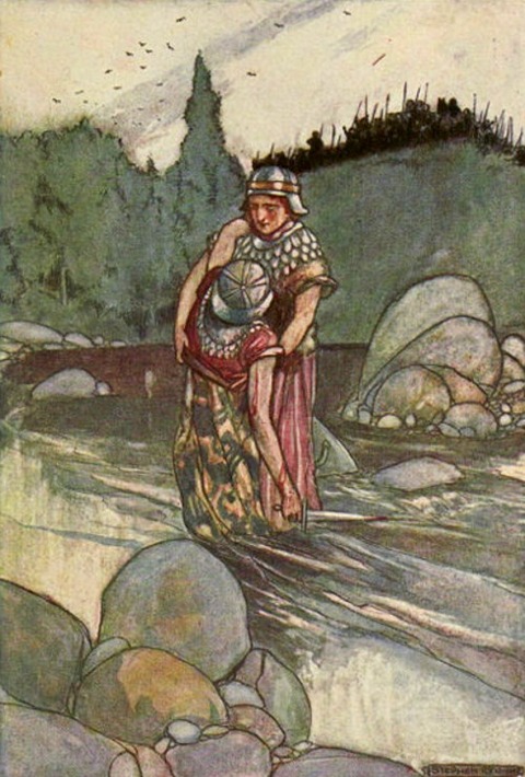 Ferdia Falls at the Hand of Cuchulain  Stephen Reid 1904