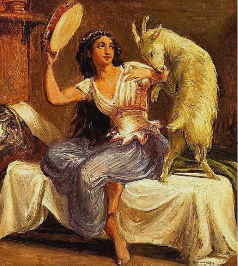 Esmeralda and Djali by Wilhelm Marstrand