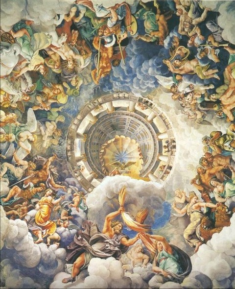 guilio romano fall of giants 1532 1534 fresco 2