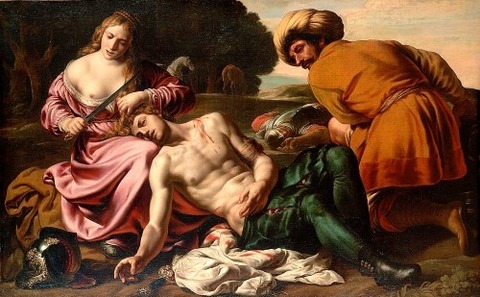 Erminia tends to Tancredi's wounds by Alessandro Turchi, c. 1630