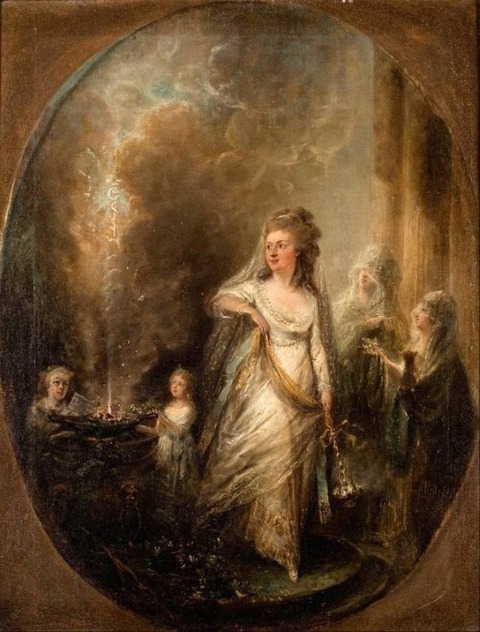 Ulla von Höpken sacrifice to Asclepius  Elias Martin 1739-818