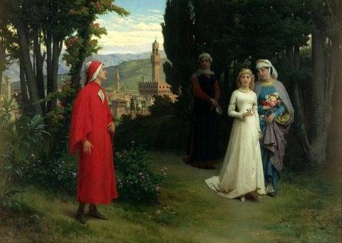 The Forst Meeting of Dante And Beatrice by Raffaelle Giannetti