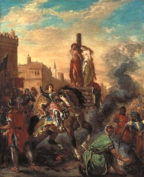 Clorinda Rescues Olindo and Sophronia by Eugène Delacroix 1856