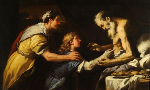 Isaac Blesses Jacob by Luca Giordano