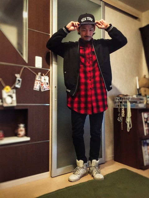 チェックシャツ