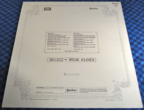 PINK FLOYD/RELICS/Starline/UK ORIGINAL+紙ジャケ-2