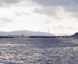 須磨海釣り公園と明石海峡大橋