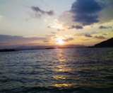 須磨海岸からの夕日