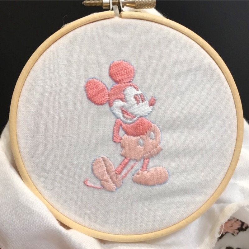 作ってみた]クラシックミッキーマウスを刺繍してみた : みちるログ