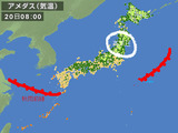 20日8時のアメダス