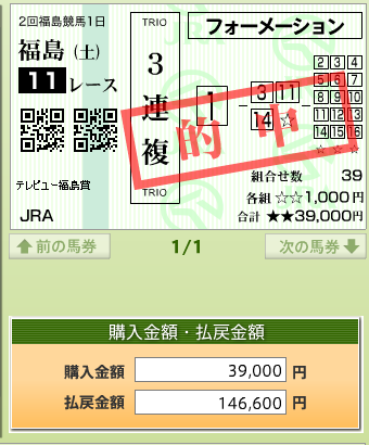 アイオロス３連複