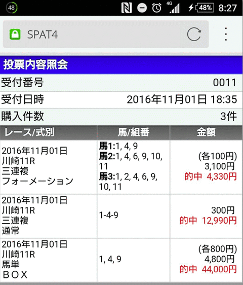 会員様アレンジ馬券