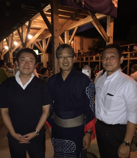 羽後盆踊り(安藤町長、西村さん、大林さん)
