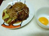 椎茸だしの月見つくね